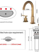 Antique Brass Widespread Bathroom Faucet with Drain Assembly
