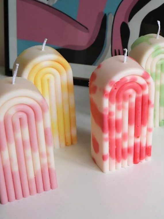 14cm Rainbow Arch Candle Silicone Mold DIY Rainbow Bridge Geometry Candle Making Soap Resin Plaster Mould Art Craft Home Decor