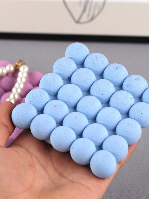 3D square Bubble Ball Coaster Silicone Mold DIY Cement Creative Jewelry Storage Plate Candle Tray Handmade Soap Mould Home Decor