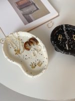 Cutelife INS Ink Dots Irregular Resin Storage Tray Tea Cake Jewelry Coffee Table Tray Home Decoration Kitchen Accessories Trays
