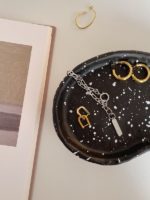 Cutelife INS Ink Dots Irregular Resin Storage Tray Tea Cake Jewelry Coffee Table Tray Home Decoration Kitchen Accessories Trays