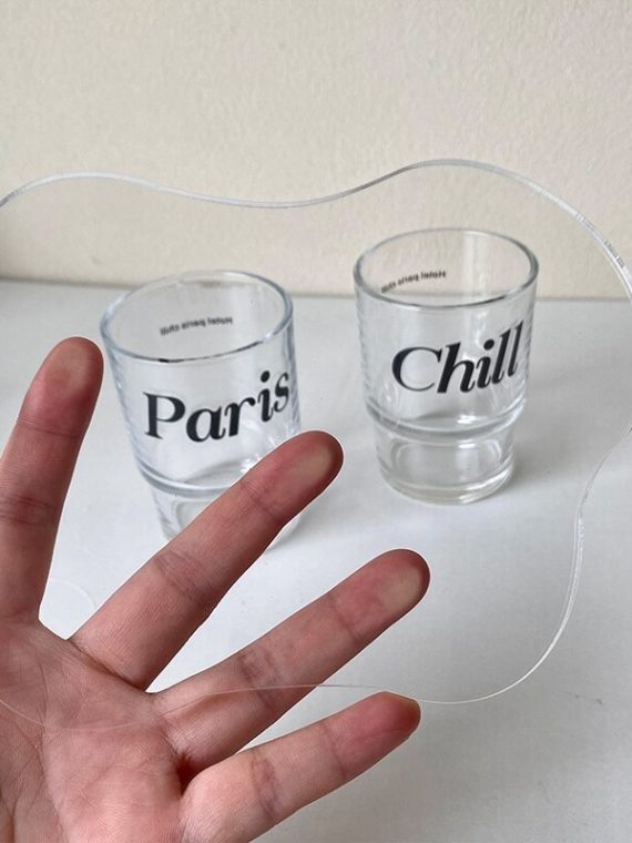 Ins Irregular Clear Coaster Acrylic Coaster Mirror Table Mat Tea Coffee Pad Coaster Photography Prop Table Decoration Ornaments