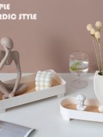 Modern Decorative Tray Home Decor Vase Storage Organizer Box Table Aromatherapy Candlestick Round Stand Office Desktop Decor