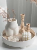 Modern Decorative Tray Home Decor Vase Storage Organizer Box Table Aromatherapy Candlestick Round Stand Office Desktop Decor