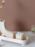Modern Decorative Tray Home Decor Vase Storage Organizer Box Table Aromatherapy Candlestick Round Stand Office Desktop Decor
