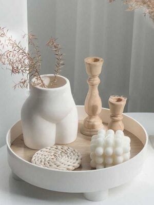 Modern Decorative Tray Home Decor Vase Storage Organizer Box Table Aromatherapy Candlestick Round Stand Office Desktop Decor