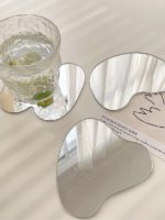 Nordic Ins Cup Pad Acrylic Mirror Coasters Coffee Cup Mug Insulation Placemat Cafe Desktop Decor Ornaments Home Simple Table Mat